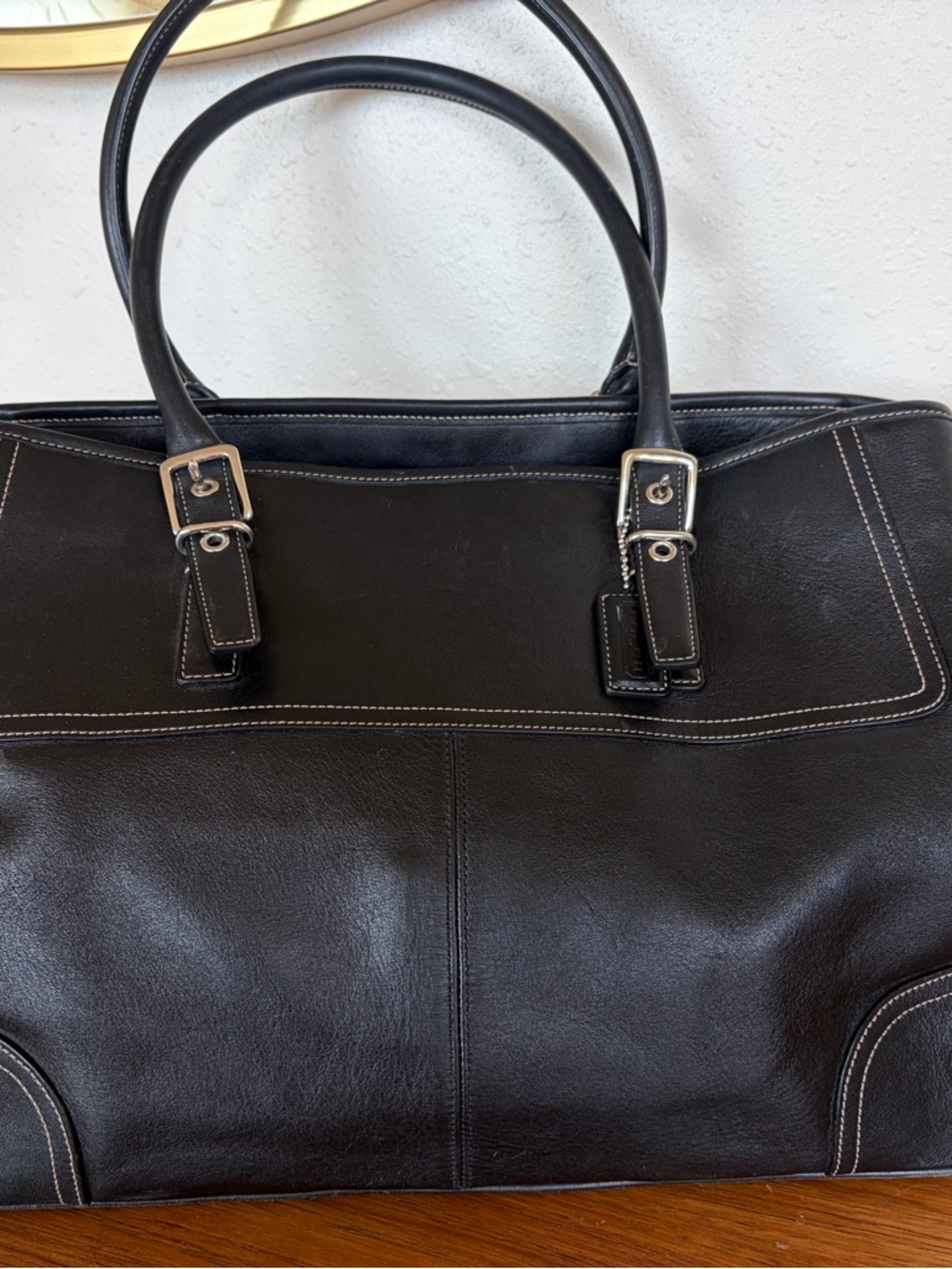 Vintage Coach Hamptons Satchel/Tote with Silver Hardware